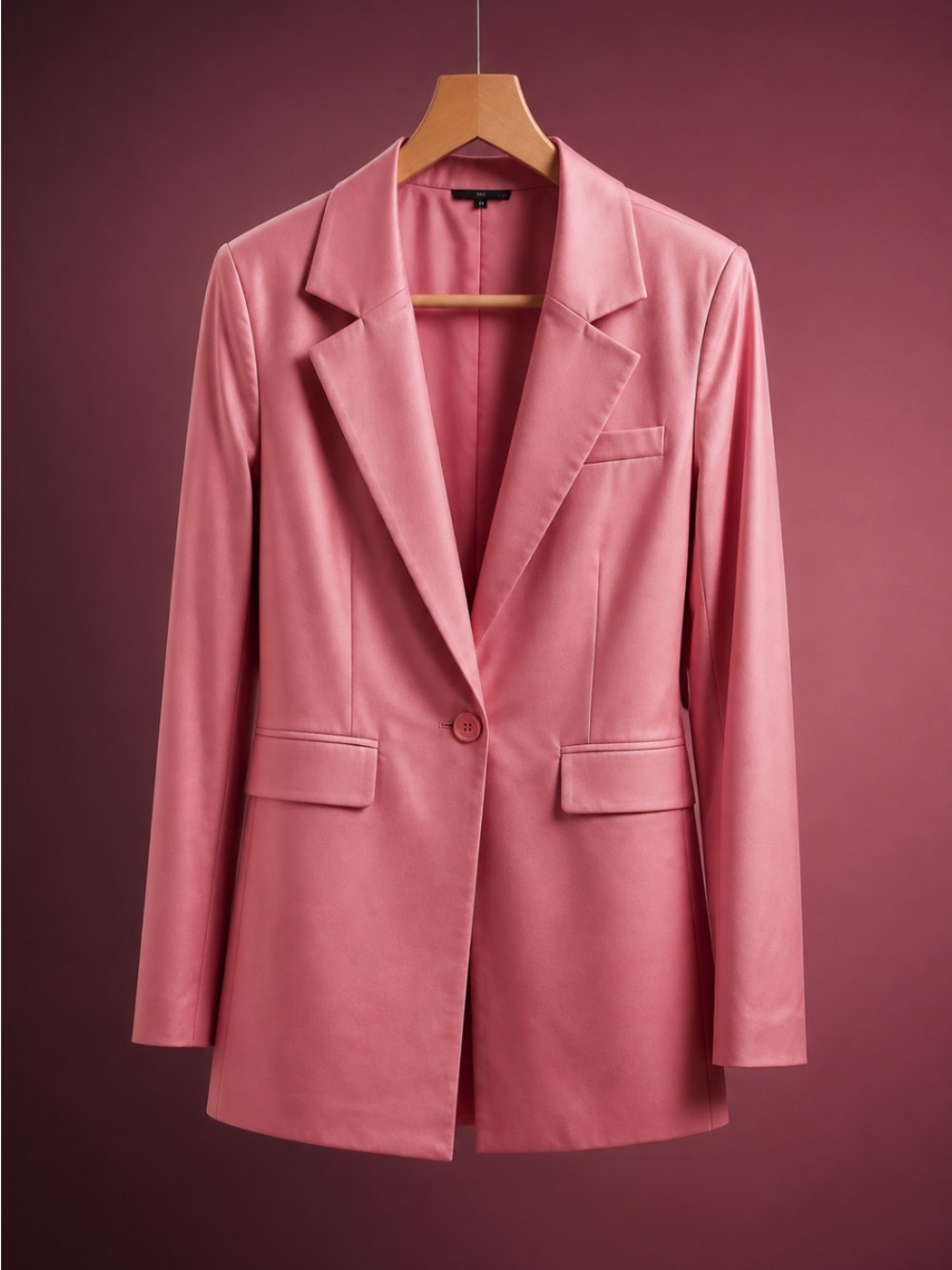 Windsor Pink Faux Leather Blazer - Picture 2 of 6